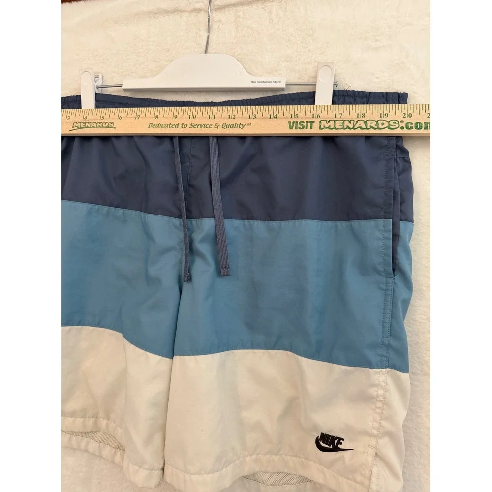 Nike Mens L Swim Trunks Colorblock Blue White Mesh Lined Board Shorts 5